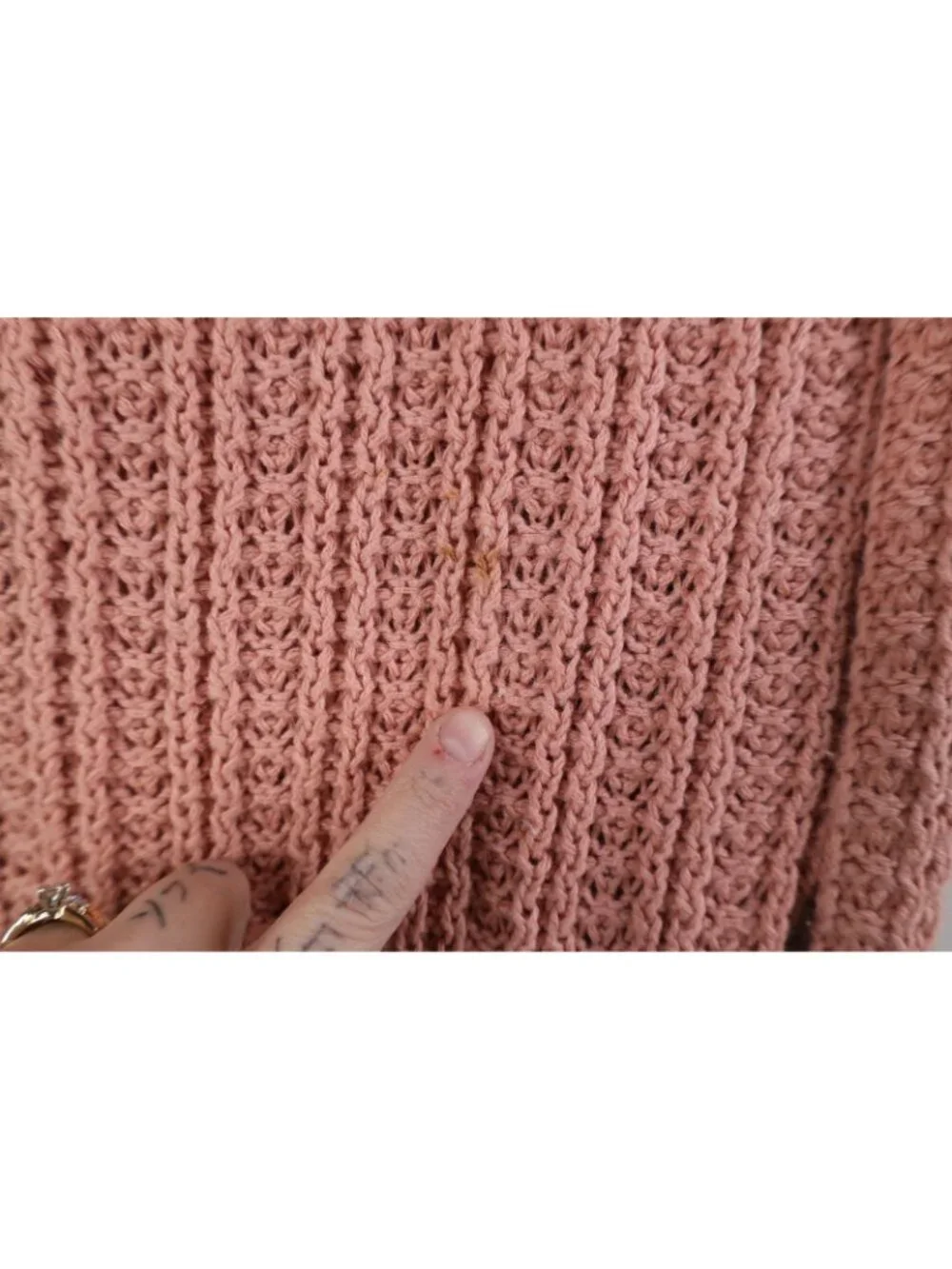 Vintage 90s Streetwear Women XS Blank Chunky Ribbed Knit Crewneck Sweater Pink